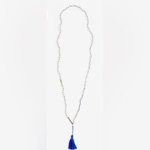 Octavia & Co. Resort Blue Tassel and Beaded Pendent